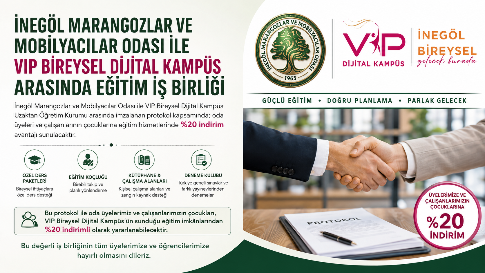 VIP Bireysel Dijital Kampüs ile %20 İndirim Protokolü İmzalandı